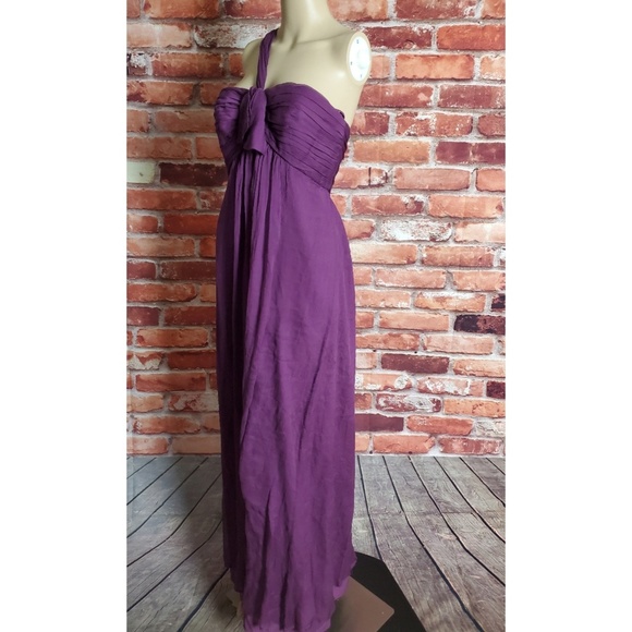 Amsale Purple One Shoulder Gown Size 6 - Picture 2 of 5